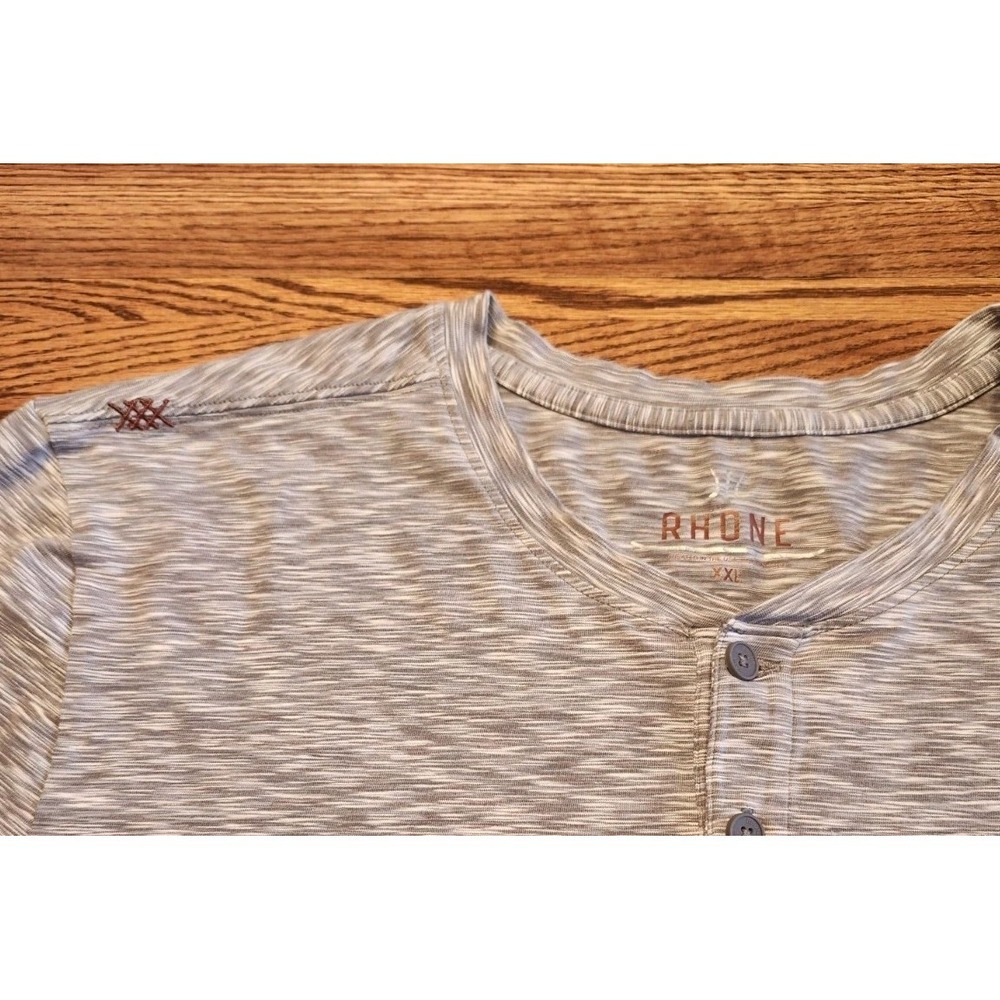 Rhone Long Sleeve Henley Mens Size XXL Marled Gray - Picture 3 of 10